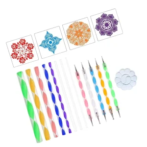 Dot Painting Tools Set Rock Painting Supplies Mandala Dotting Tools with Stencil and Palette