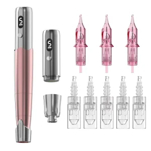 Double Head Battery Wireless Tattoo Machine Pen Permanent Make up Eyebrow Tattoo Machine
