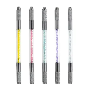 Double Head Crystal Eyebrow Microblading Pen Manual Tattoo Pen