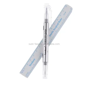 Double Head Microblading Tattoo Surgical Skin Marker Pen With 0.5mm and 1.0mm