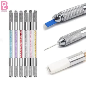 Double Head Stainless Steel Tattoo Needle Blade Tebori Pen Microblading Eyebrow Embroidery Hand Makeup Tool Permanent