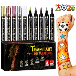 Double Head Temporary Tattoo Markers Eco Friendly Plastic Body and Skin Face Drawing Set for Party Festival Use