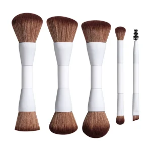 Double ended Makeup Brushes Set Custom Logo 4PCS Synthetic Foundation Powder Eye Shadows Blending Soft Makeup Face Brushes Set