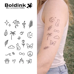 Dragon Cat Body Art Waterproof Long Lasting 2 Weeks Semi Permanent Tattoo Sticker Jagua Ink