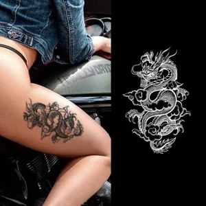 Dragon Custom Temporary Body Art Tattoo Sticker Plant Based Beauty for Men and Ladies Fashionable Cool Tattoo Design