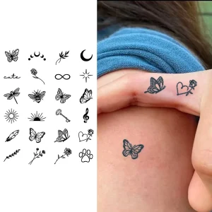 Dragonfly Flower and Butterfly Temporary Tattoo Semi Permanent Tattoo Waterproof Sweatproof Last for 2 Week Tattoo for Arm Leg