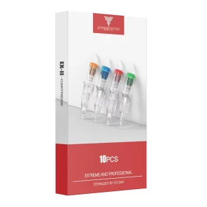Dragonhawk EX Permanent Stainless Steel Tattoo Cartridge Needle 0801RL 0.25mm for Body Art Rotary Machine