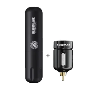 Dragonhawk Professional Electric Stainless Steel Tattoo Pen Rotary Tattoo Kit with Battery