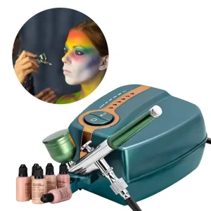 Dual Action 48PSI Airbrush Kit 0.2mm 0.3mm 0.5mm Nozzles Mini Compressor for Nail Art Salon Tattoo Paint Application
