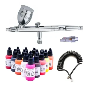 Dual Action Airbrush Gun Gravity Feed for Painting with Acrylic Paint