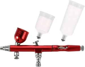 Dual Action Airbrush Spray Gun Gravity Feed Airbrush Kit with 7cc 20cc 40cc 0.3mm for Makeup Nail Art Tattoo Cake Toy Model