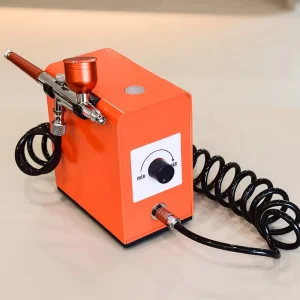 Dual Action Copper ABS Eco Friendly Portable Spray Gun Kit Quiet Piston Airbrush Compressor for Nail Art Cake Decorating Paint