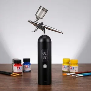 Dual Action Copper Airbrush 35PSI High Precision Kit Auto Stop Cordless USB Rechargeable for Cake Nail Art Model Painting