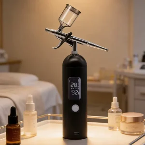 Dual Action Copper Airbrush Kit with Auto-Stop & 35PSI Pump for Professional Nail Art Cake Decorating & Fine Art Painting
