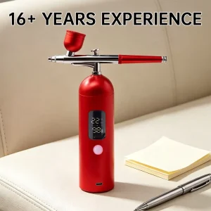 Dual Action Piston Gravity Rechargeable Airbrush Kit Auto Stop High-Precision Tool for Cake Decoration Miniature Scale Models