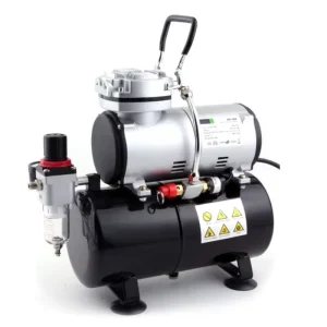 Dual Action Piston Pump Mini Rechargeable Portable Airbrush Compressor Kit Copper Aluminium Gravity Feed Cake Decoration Art