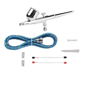 Dual Action Spray Gun Airbrush Set for Nail Art with 0.3 0.4 0.5mm Nozzles Portable
