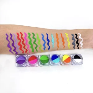 Dual Colors Activated Eyeliner Water Based Face Paint Split Rainbow Cake Body Painting Supplies