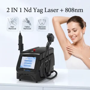 Dual Handle Tattoo Removal Machine Skin Whitening Tattoo Removal Professional Diode Laser Hair Equipment for Beauty Center