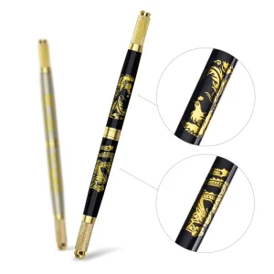 Dual-head Manual Eyebrow Microblading Pen Dragon and Phoenix patterns Permanent Makeup Eyebrow Lip Tattoo Tools