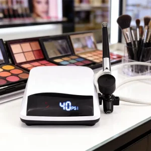 Dual Action ABS Airbrush Compressor Kit 45PSI For Makeup Cake Nail Art Auto Stop Feature Ensures Precision Portable Eco Friendly