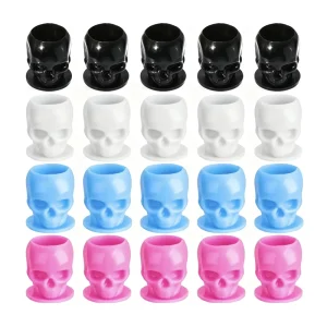 Durable Skeleton Plastic Skull Ink Caps 200PCS/Bag Wide Non Slip Base Portable Tattoo Permanent Makeup Supplies