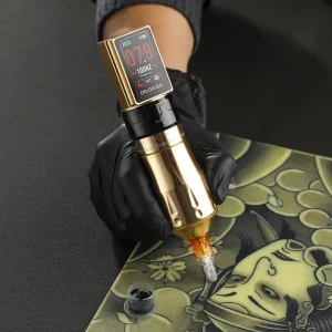 E400 Series Wireless Permanent Tattoo Machine Aluminum Big Capacity Two Batteries Comfortable Grip for Professional Artists