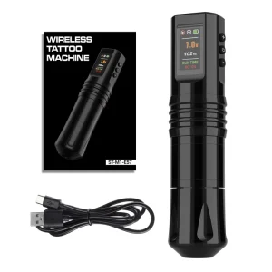 E57 Tattoo Pen Tattoo Machine Colorful Display Classic Design Comfortable Holding Wireless Tattoo Pen Machine