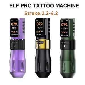 ELF Pro Wireless Tattoo Machine Pen Power Supply Battery 1600mAh Adjustable Stroke 2.2-4.2MM Permanent Makeup Tattoo Gun