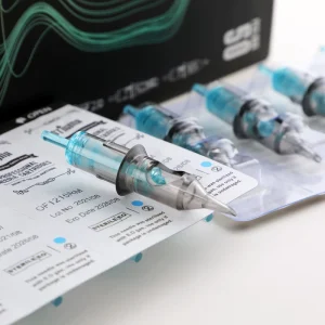 EN02B Medical Grade Stainless Steel Cartridge Tattoo Needles 1RL Consistent Flow Disposable E.O. Gas Sterilized