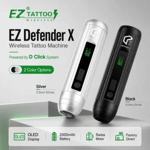 EZ Defender X Wireless Tattoo Machine 3.5/4.0mm Stroke Options OLED Display 2000mAh Battery Rotary Tattoo Pen