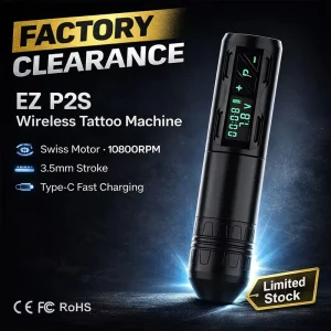 EZ P2S Professional Wireless Tattoo Pen Machine 3.5mm Stroke Swiss Motor 5 9V Tattoo Supply Clearance