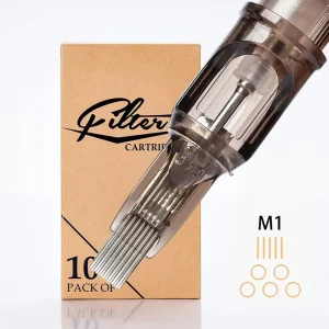 EZ Tattoo Filter M1 Megnum #12 0.35mm Pack of 10 Needles 316 Steel Long Taper Disposable Tattoo Needles