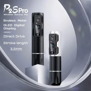 EZ Tattoo P2S Pro Customized Swiss Brushless Motor Direct Drive Electric Tattoo Guns Wireless Tattoo Pen