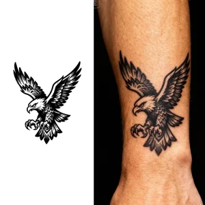 Eagle Commands the Skies Temporary Tattoo Semi permanent Tattoo Waterproof Lasting 2 Weeks Realistic Herbal Tattoo Stickers