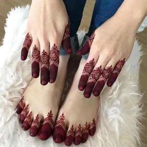 Easy Apply Natural Henna Dip Stain Body Paint in Red Maroon & More