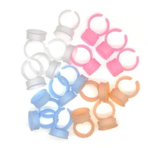 Easy Fan Microblading Tool Silicone Plastic Pink Lash Pack Cup Eyelash Ring Glue Tattoo Holder Ringcup Extension Disposable Ink