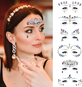 Eco Friendly Bling Glitter Diamond Sticker Rhinestone Sticker Face Body Art Waterproof Face Skin Gem Sticker Eye Makeup Jewelry