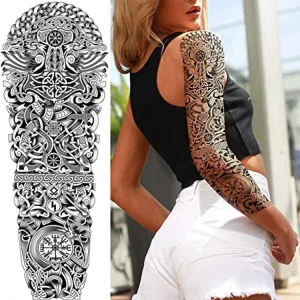 Eco Friendly Non Toxic Full Arm Large Sleeve Waterproof Temporary 3D Tattoo Sticker