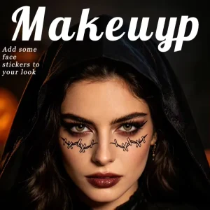 Eco-Friendly Non-Toxic Halloween Face Tattoo Stickers Water Transfer Easy Apply Spider Web Butterfly Eye Tattoos for Kids Adults
