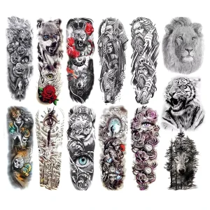 Eco-Friendly Non-Toxic Temporary Tattoo Sticker for Large Full Arm Sleeve Duration 5-7 Weeks
