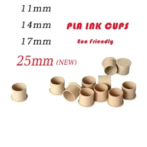 Eco Friendly PLA Ink Cup 300 Pcs Bag 25mmx17mm Disposable Tattoo Pigment Holder Flat Bottom for Permanent Makeup Accessories