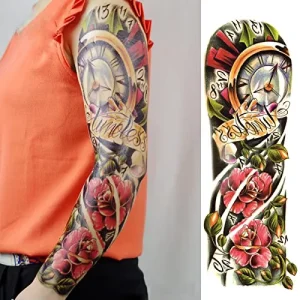 Eco Friendly Smart Tattoo Stickers Large Full Arm and Leg Flowers