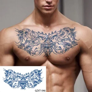 Eco Friendly Temporary Waterproof Temporary Tattoos for Men and Women Long Lasting Breast Chest Back Tattoos