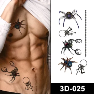 Eco Friendly Waterproof Long Lasting Girls Realistic Arm Temporary 3D Tattoo Sticker