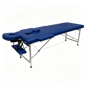Eco friendly 2 Section Folding Massage Table Stainless Steel Legs Portable Spa Bed with Accessories