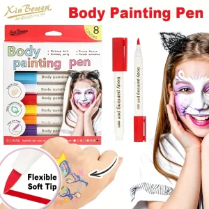 Eco-friendly Plastic Handle 8pcs Body Painting Pen Festive Party Creative Atmosphere Water Base Face Paint
