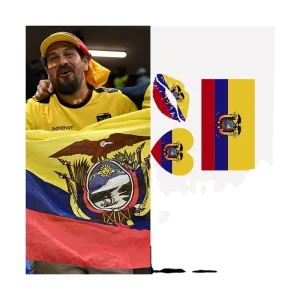 Ecuador Customize Holiday Party Parade Face Stickers Football Match Fans Cheer Flag High Quality Tattoo Stickers