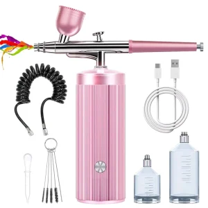 Electric Airbrush Compressor Kit Oxygen Injector Spray Gun for Painting Nail Art Beauty Skin Care Spraying