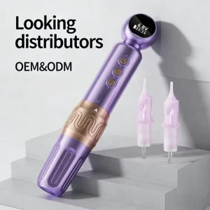 Electric Digital Wireless Permanent Makeup Machine Rotary Motor 800mAh Battery Stainless Steel Lightweight for Eyebrow
